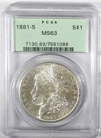 1881-S MORGAN DOLLAR PCGS MS63
