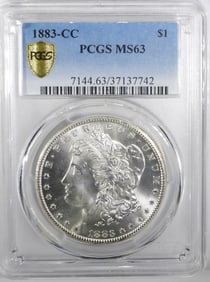 1883-CC MORGAN DOLLAR PCGS MS63