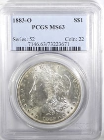 1883-O MORGAN DOLLAR PCGS MS63