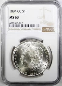 1884-CC MORGAN DOLLAR NGC MS63