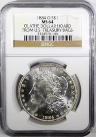 1884-O MORGAN DOLLAR NGC MS64