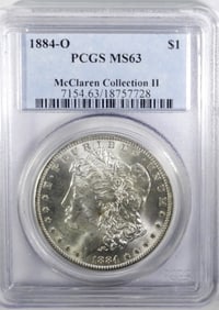 1884-O MORGAN DOLLAR PCGS MS63