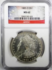 1885-O MORGAN DOLLAR NGC MS62