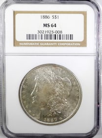 1886 MORGAN DOLLAR NGC MS64