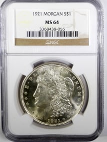 1921 MORGAN DOLLAR NGC MS64