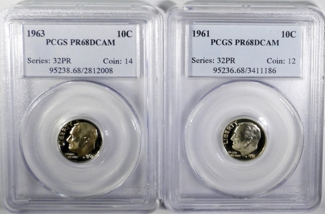 (2) PCGS PR68DCAM ROOSEVELT DIMES (1 of 2)