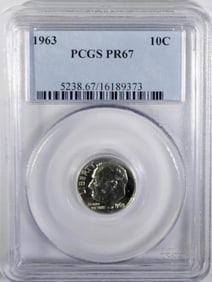 1963 ROOSEVELT DIME PCGS PR67