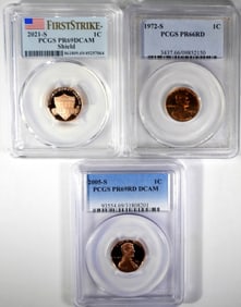 (3) PCGS LINCOLN PROOF CENTS - PCGS LOT