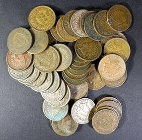 50 INDIAN HEAD CENTS MIXED LOT