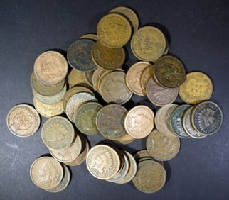 50 INDIAN HEAD CENTS MIXED LOT