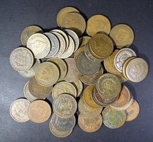 50 INDIAN HEAD CENTS MIXED LOT