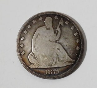 1871 SEATED HALF DOLLAR