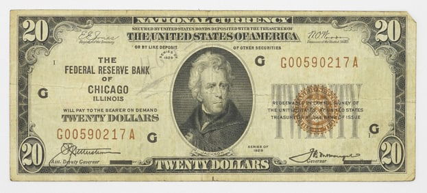 1929 $20 NATIONAL CURRENCY
