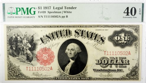 $1 1917 LEGAL TENDER PMG 40