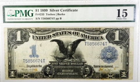 $1 1899 SILVER CERTIFICATE PMG 15
