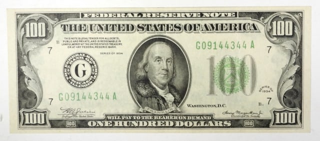 $100 FEDERAL RESERVE NOTE