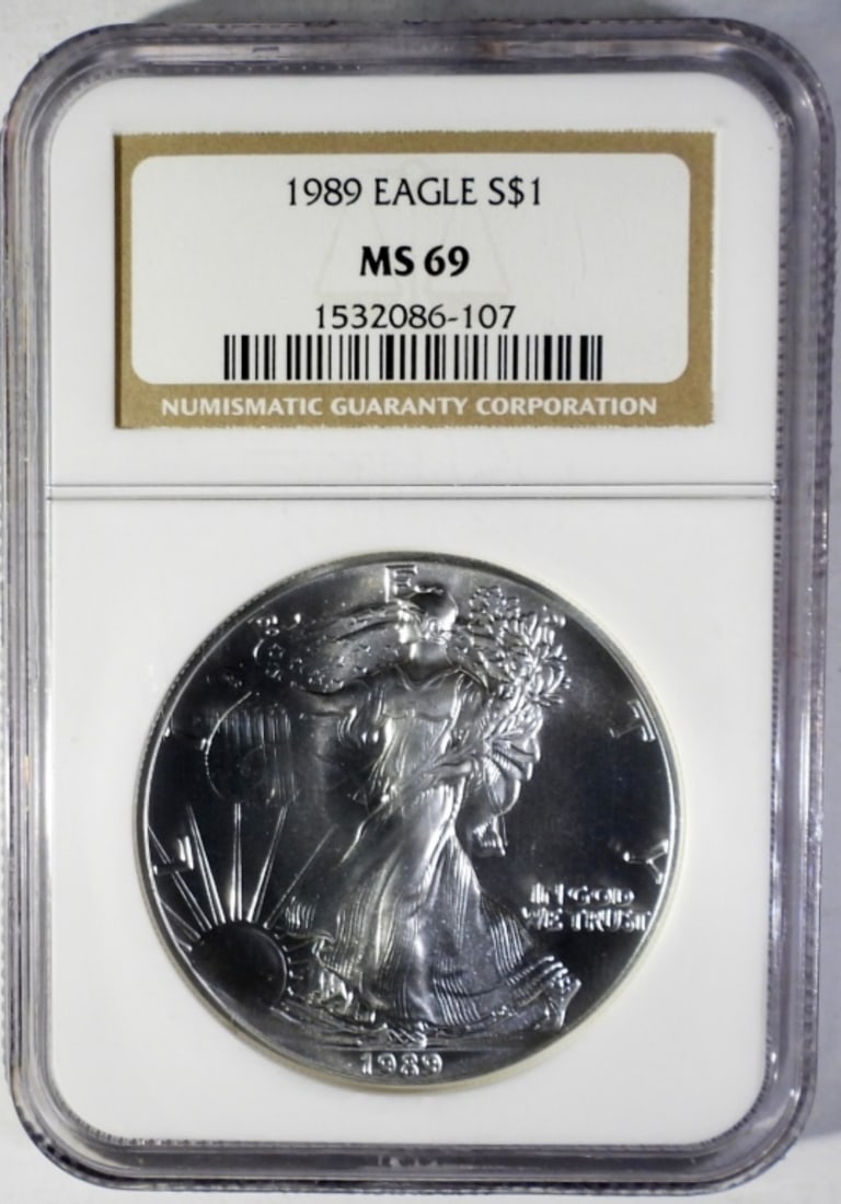 1989 AMERICAN SILVER EAGLE NGC MS69 (1 of 2)