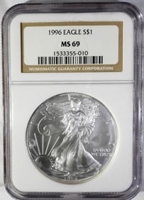 1996 AMERICAN SILVER EAGLE NGC MS69