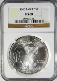 2000 AMERICAN SILVER EAGLE NGC MS68