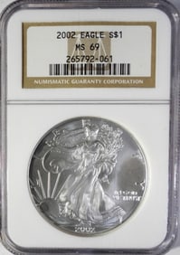 2002 AMERICAN SILVER EAGLE NGC MS69