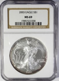 2003 AMERICAN SILVER EAGLE NGC MS69