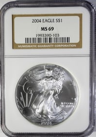 2004 AMERICAN SILVER EAGLE NGC MS69