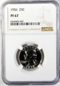 1956 WASHINGTON QTR NGC PF67