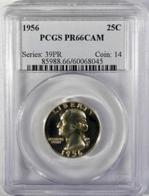 1956 WASHINGTON QTR PCGS PR66CAM