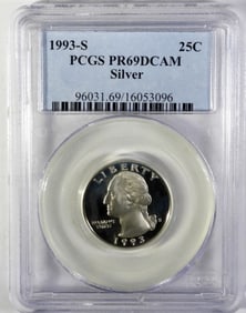 1993-S SILVER WASHINGTON QTR PCGS !