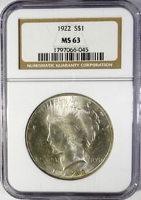 1922 PEACE DOLLAR NGC  MS 64