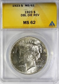 1923 PEACE DOLLAR ANACS MS 62