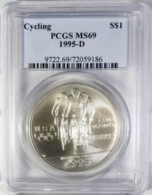 1995-D S$1 SILVER DOLLAR   PCGS MS 69  CYCLING