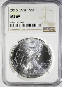 2015 AMERICAN SILVER EAGLE NGC MS69