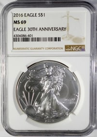 2016 AMERICAN SILVER EAGLE NGC MS69