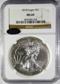 2018 AMERICAN SILVER EAGLE NGC MS69