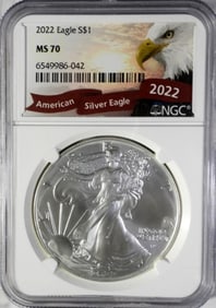 2022 AMERICAN SILVER EAGLE NGC MS70