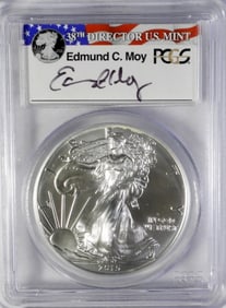 2015(W) AM SILVER EAGLE SIGNED PCGS MS70