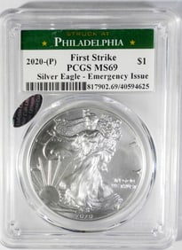 2020(P) AMERICAN SILVER EAGLE PCGS MS69
