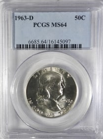 1963-D FRANKLIN HALF PCGS MS64