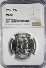 1963 FRANKLIN HALF NGC MS64