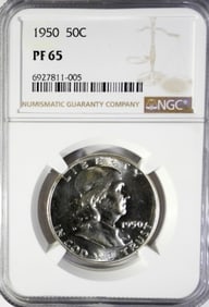 1950 FRANKLIN HALF NGC PF65