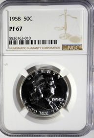1958 FRANKLIN HALF NGC PF67