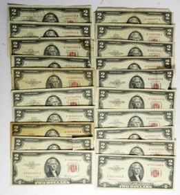 20 $2  DOLLAR RED SEAL