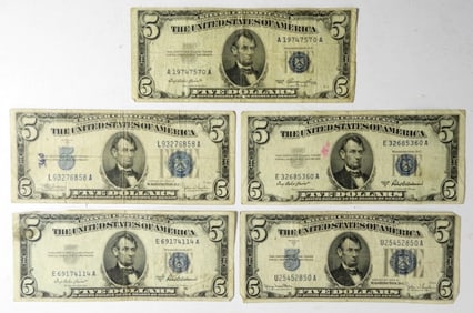 5 $5 SILVER CERTIFIACTE