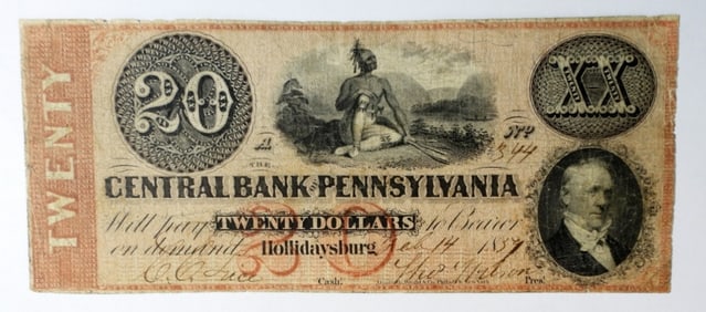 1839 $20 HOLLIDAYSBURGE PA