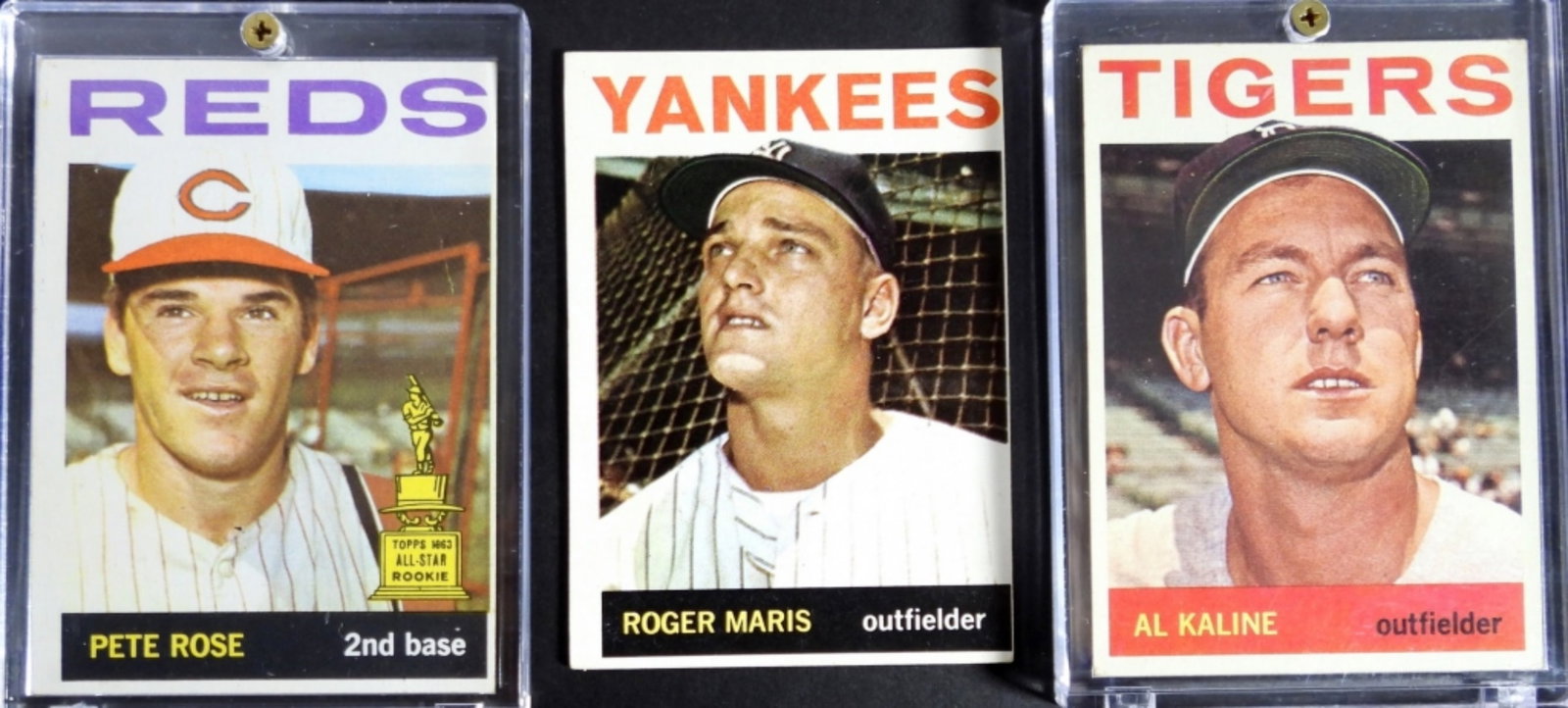 (3) 1964 TOPPS STAR CARDS - ROSE, MARIS: KALINE - OVERALL VGEX/EX LOT