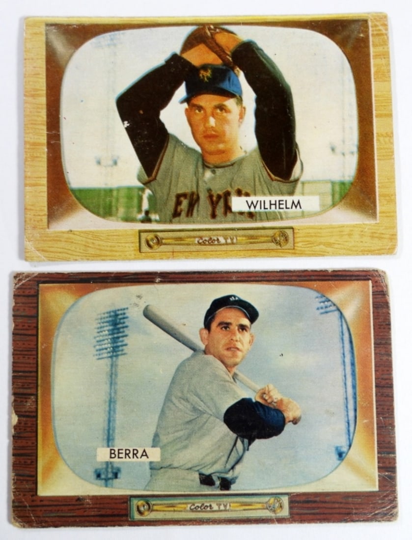 1955 BOWMAN #1 HOTY WILHELM VG: and 1955 BOWMAN #168 YOGI BERRA FAIR
