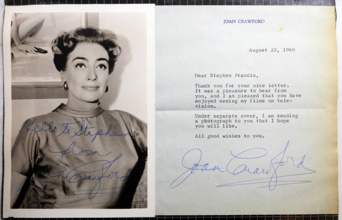 JOAN CRAWFORD SIGNED 5X7 AND MORE (1 of 2)