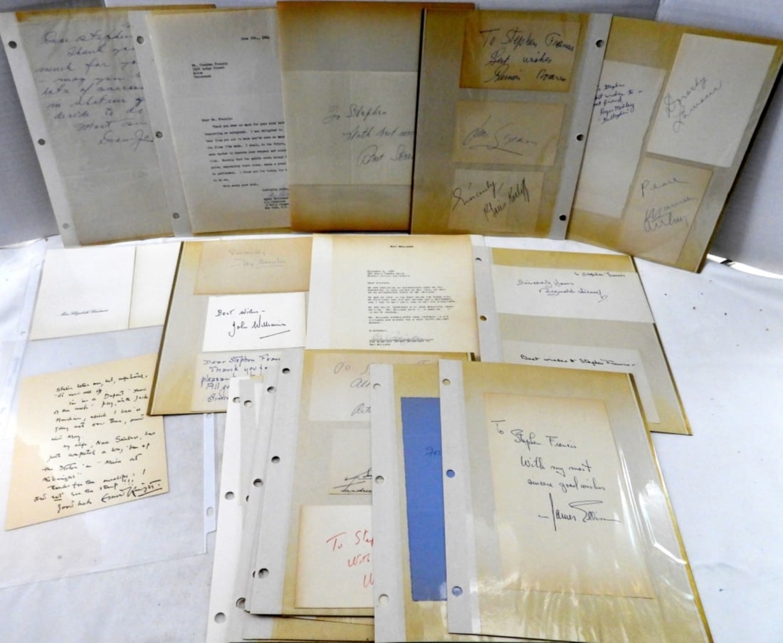 VINTAGE ASSORTED LOT OF FAMOUS AUTOGRAPHS (1 of 3)