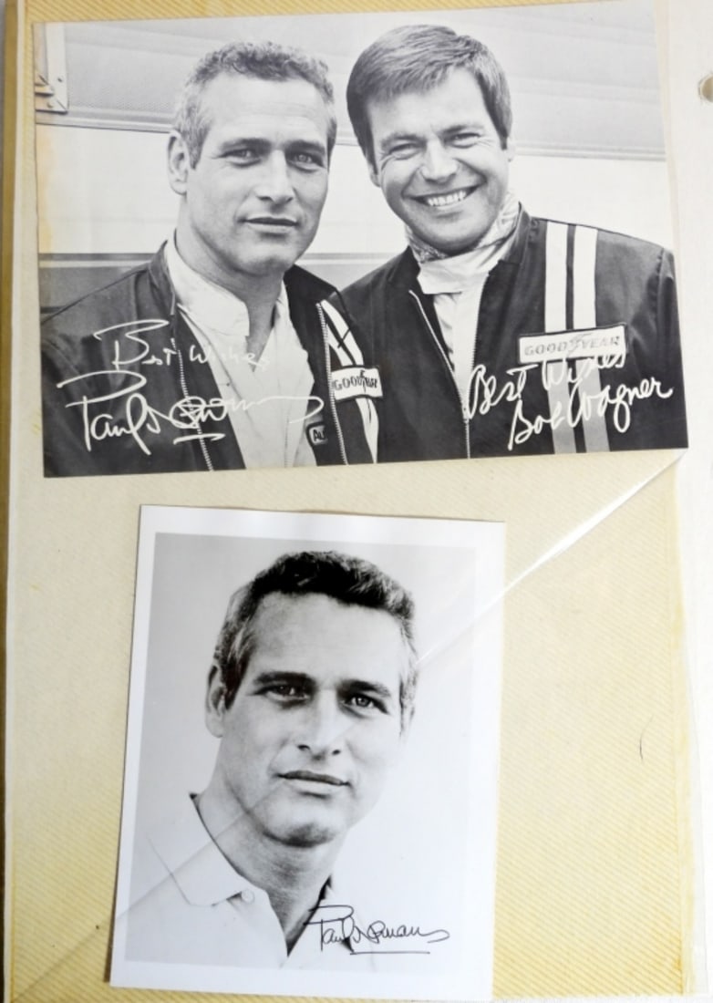 (2) VINTAGE AUTOGRAPH PAUL NEWMAN PHOTO'S (1 of 2)